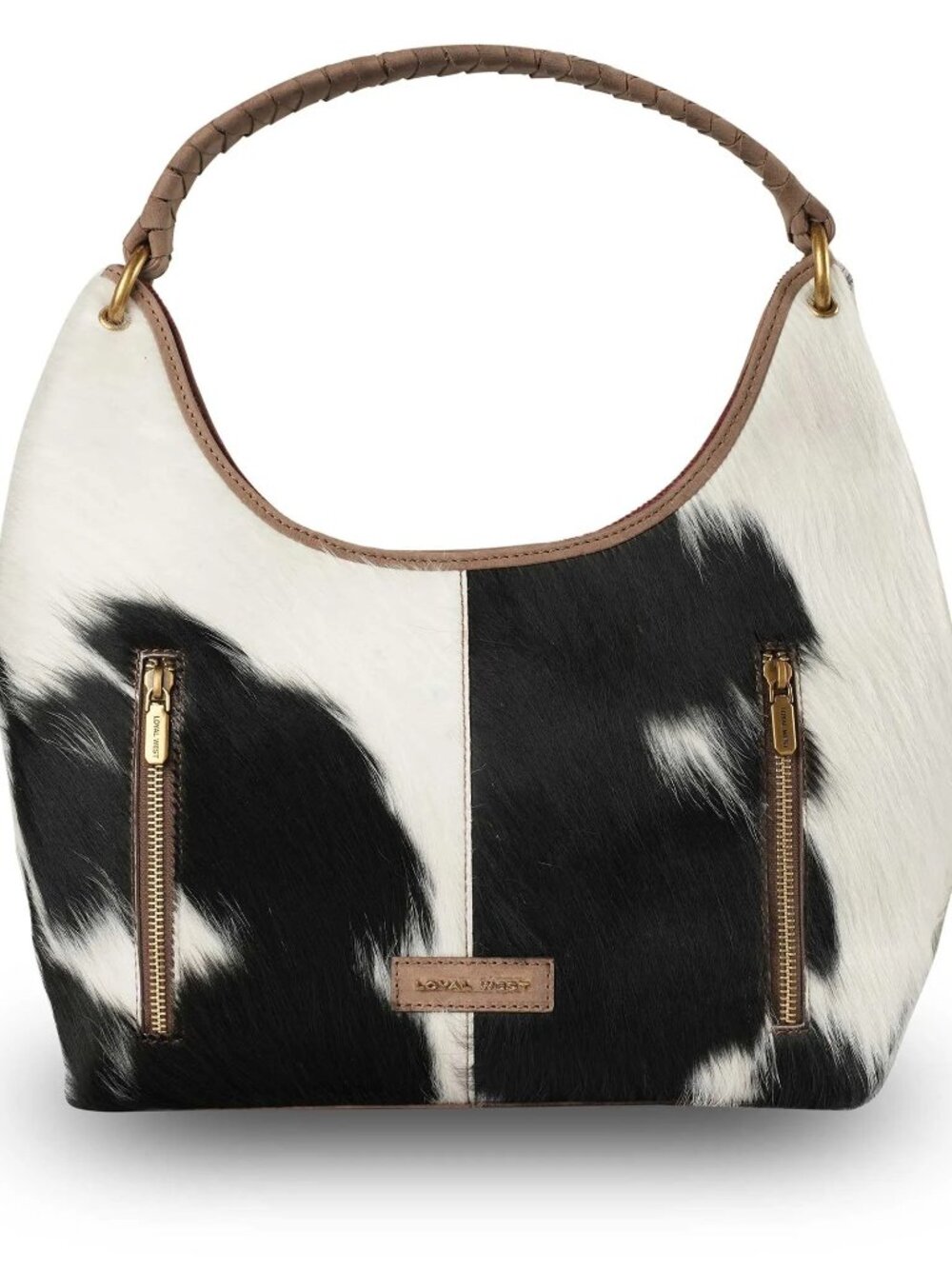 Myra Loyal West Medium Purse Black White Cowhide Leather Shoulder Bag NWT - Picture 3 of 9
